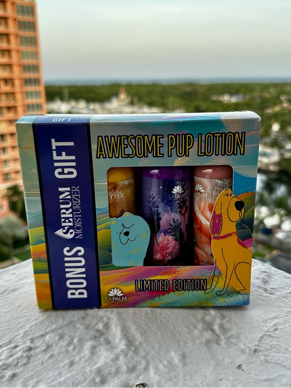 La Palm Awesome Pup Lotion Dog Moisturizer Serum Gift Set Limited Edition NIB